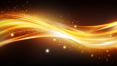 Golden Wave on Black Background - Luxury and Elegance