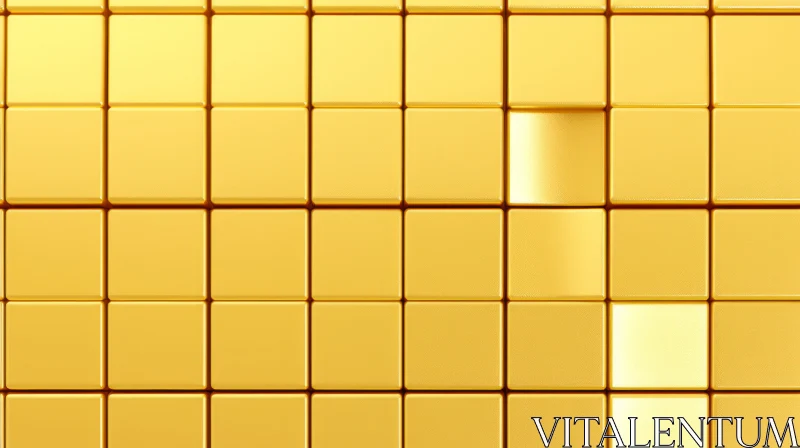 AI ART Luxurious Gold Cube Wall Art