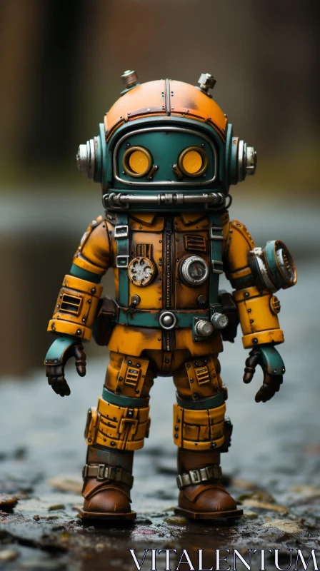 AI ART Steampunk Deep-Sea Diver in Metal Armor - Fantasy Art