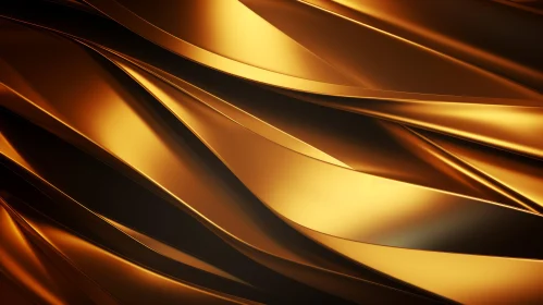Gold Metallic Surface 3D Rendering | Abstract Futuristic Design
