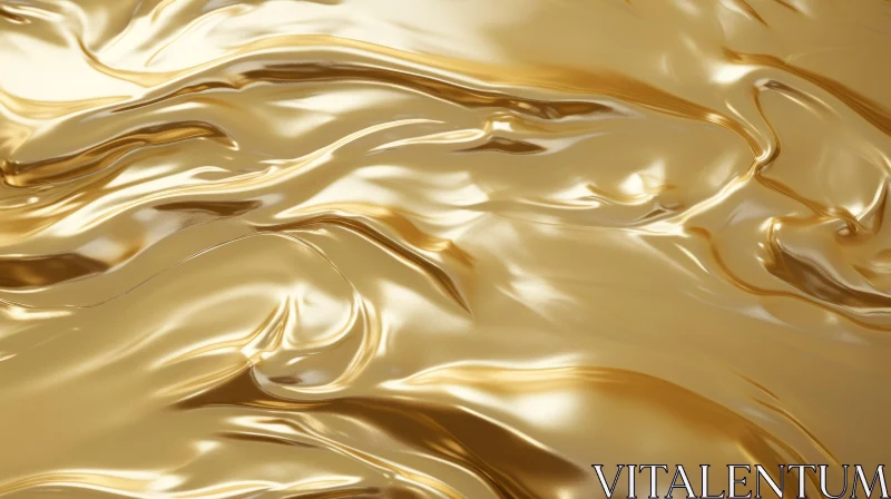 Luxurious Crumpled Gold Fabric - 3D Rendering AI Image