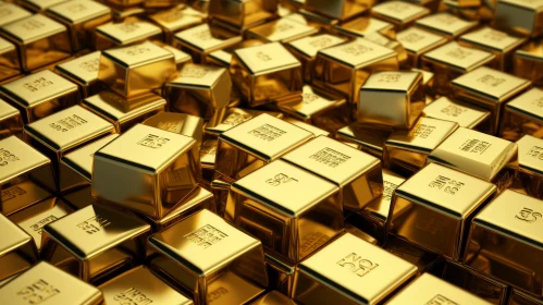 Stacked Gold Bars: Symbol of Wealth and Luxury