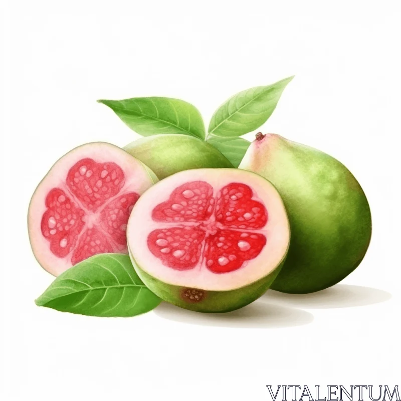 Vibrant Realistic Guava Fruit Slices | Artwork AI Image