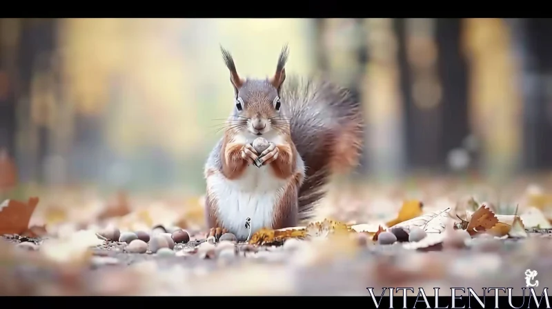 Curious Squirrel in Forest - Wildlife Photography AI Image