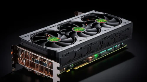 Cutting-Edge Graphics Card with LED Fans and Ports