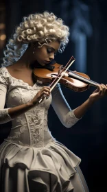 Elegant Woman Playing Violin