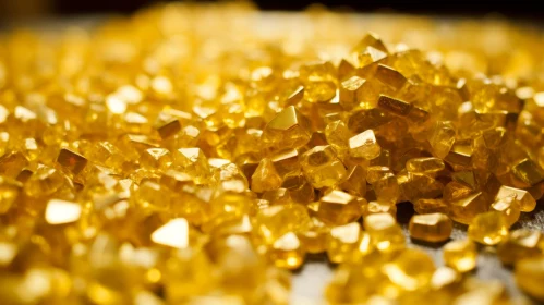 Shiny Gold Nuggets on Black Surface