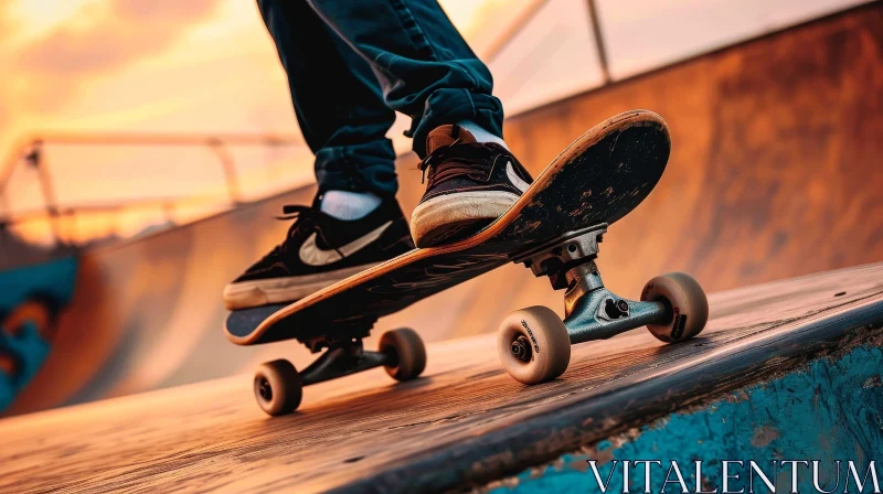 Skateboarding at Sunset AI Image