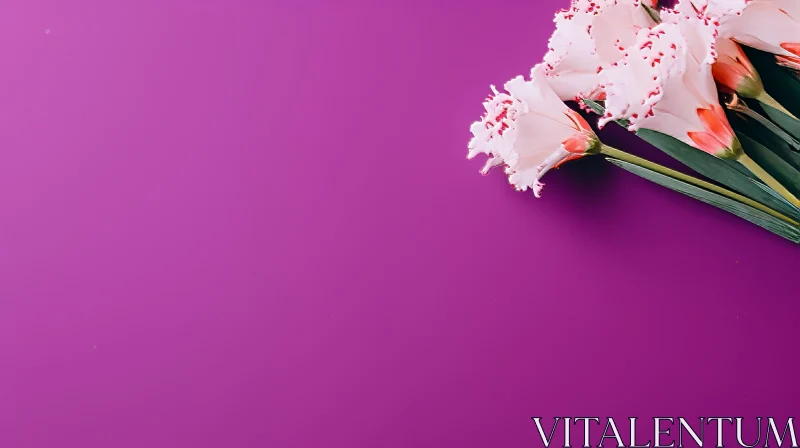 AI ART Elegant Floral Bouquet on Purple Background