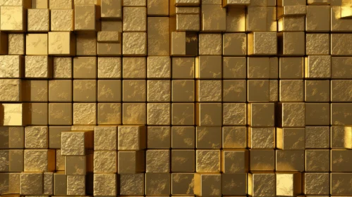 Golden Cubes Wall - 3D Luxury Texture Background