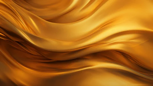 Golden Silk Fabric - Luxurious 3D Rendering