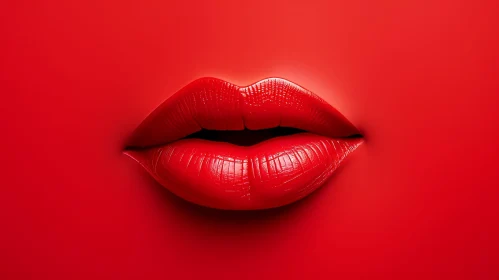 Woman's Lips Close-up in Deep Red | Beauty and Fashion Image