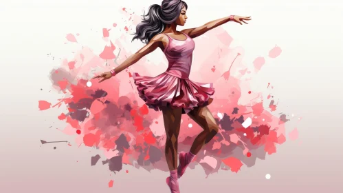 Young Woman Ballet Dancing in Pink Leotard