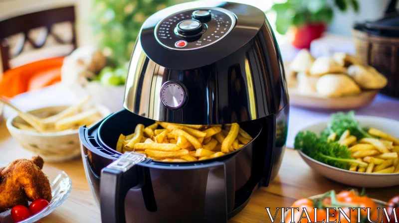 Delicious Air Fryer Cooking Scene AI Image