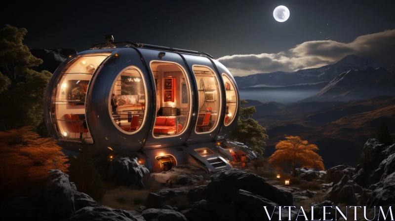 AI ART Futuristic Mountain House - Stunning Architecture