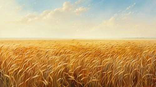 Golden Wheat Field Landscape - Tranquil Nature Scene