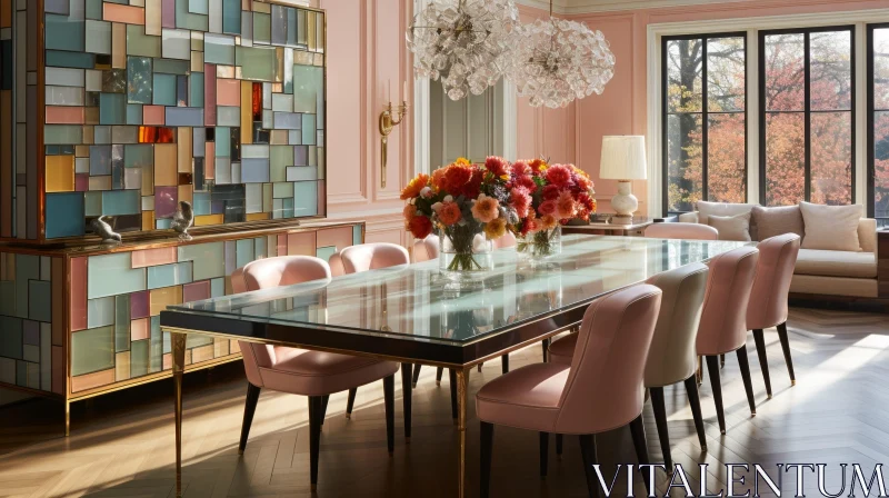 AI ART Luxurious Dining Room Interior Design