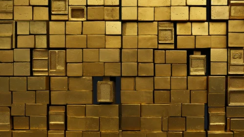 Luxurious Golden Brick Wall Texture
