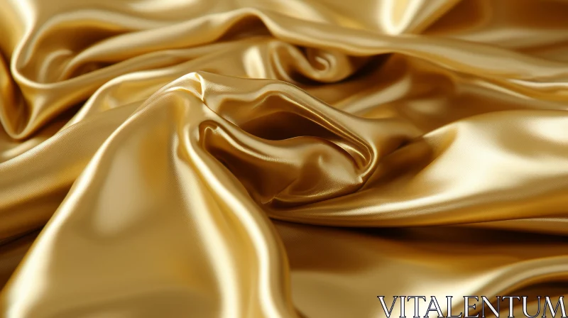 Luxurious Golden Silk Fabric - Elegant Texture AI Image