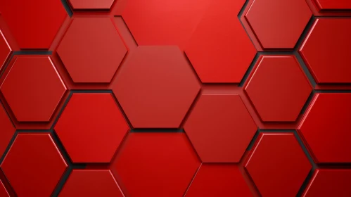 Red Hexagon Abstract Background | Futuristic 3D Rendering