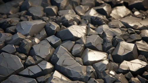 Shiny Gray Rocks Close-Up