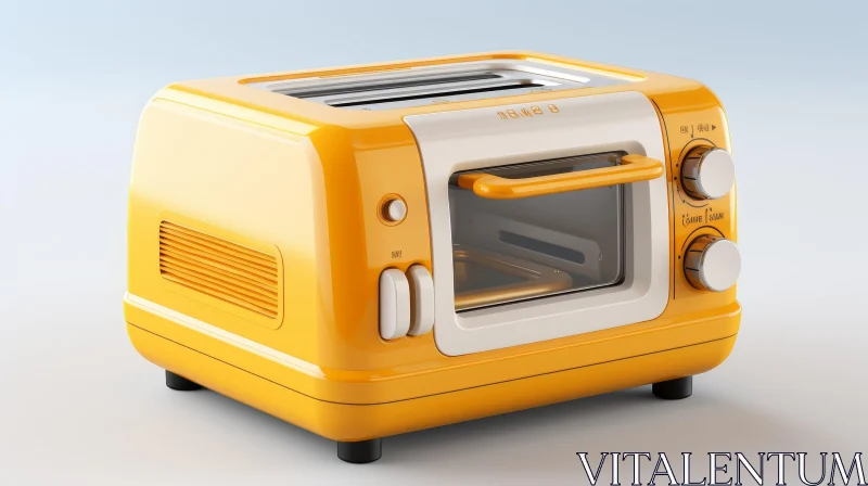 AI ART Yellow Toaster - Modern Kitchen Appliance