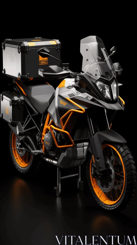 Captivating KTM Adventure Motorcycle Concept with Luggage Box AI Image