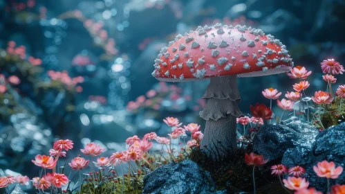 Enchanting Red Mushroom in Nature