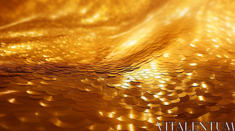 AI ART Luxurious Gold Sequin Fabric Close-Up