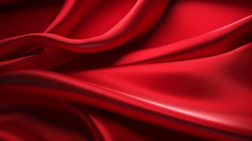 Luxurious Red Silk Fabric with Wavy Pattern