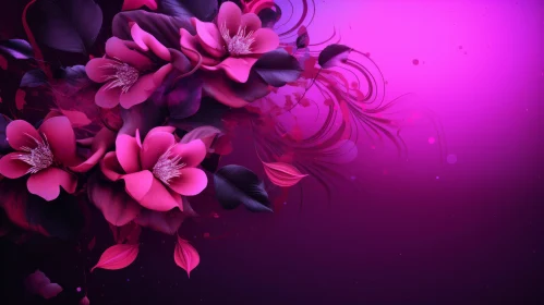 Detailed Floral Background in Pink and Purple