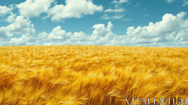 Golden Wheat Field on a Sunny Day AI Image