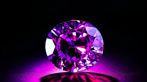Purple Diamond Brilliance on Black Background