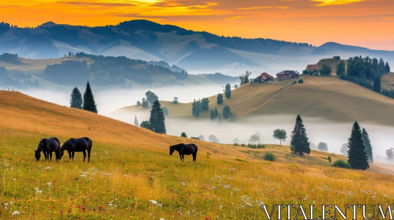 Serene Mountain Valley Landscape AI Image