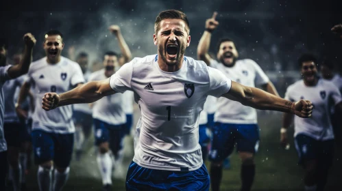 Soccer Player Goal Celebration Image