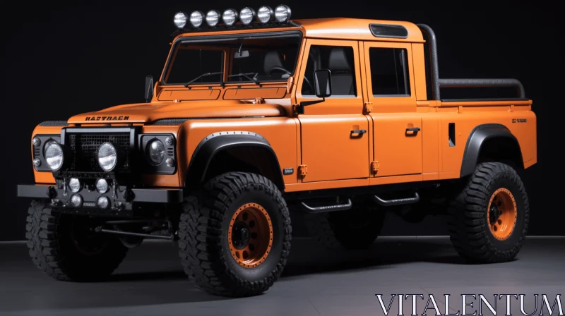 Captivating Orange Land Rover Defender - Hyper-realistic Rendering AI Image