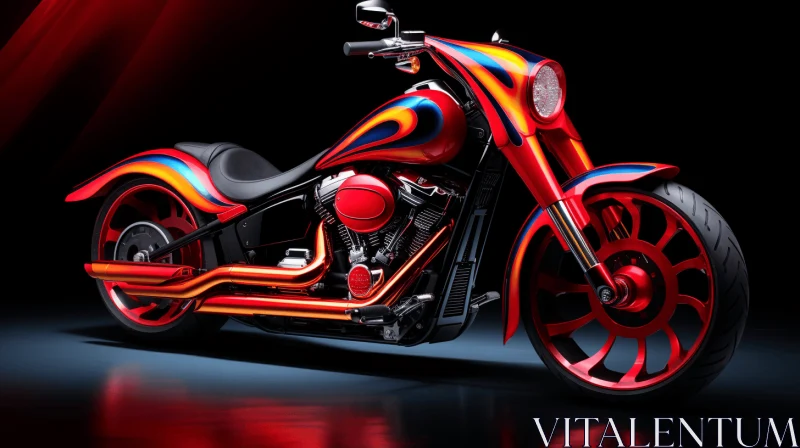 Colorful Motorcycle with Bold and Dynamic Lines - A Vibrant Artwork AI Image