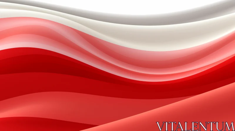 Red and White Wavy Striped Background AI Image