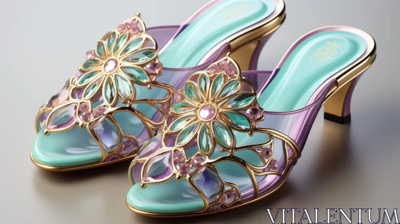 Elegant Floral High-Heeled Shoes | Fashion Statement AI Image