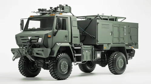 Exquisite Scale Model of a Futuristic Military Equipment Truck