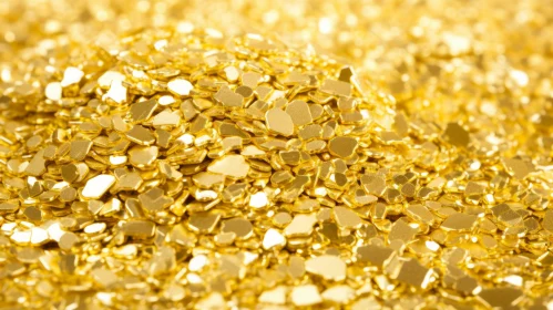 Shining Gold Nuggets Close-Up