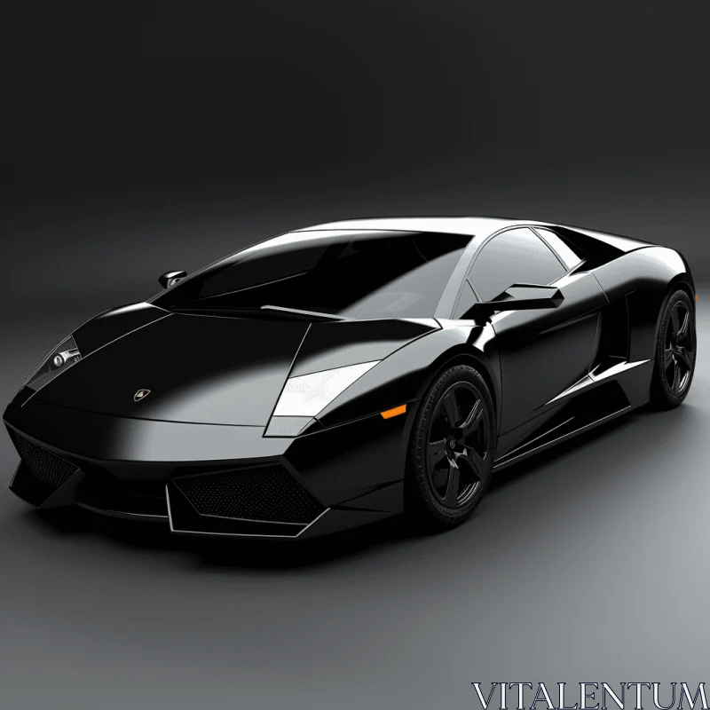 Black Lamborghini Huracan Supercar - Maya Rendered Dark Romanticism AI Image