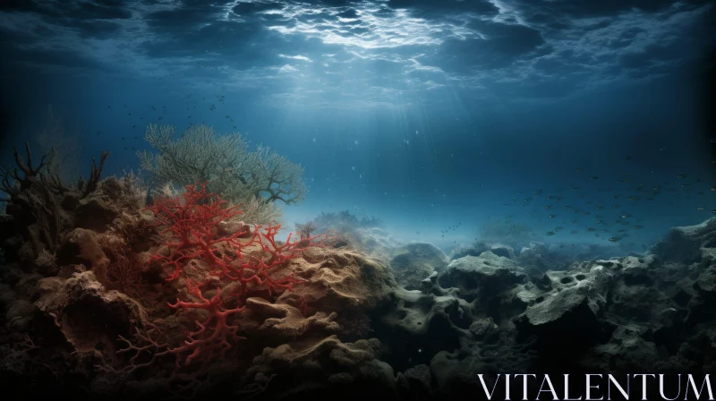 Enchanting Underwater Scene with Coral Reef and Fish AI Image