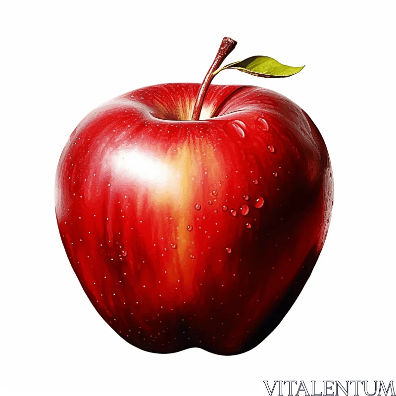 Transparent Red Apple Illustration | Realistic Light and Shadow AI Image