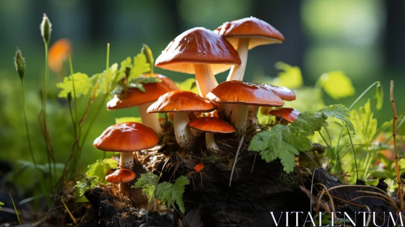 AI ART Enchanting Red Mushroom Forest Scene