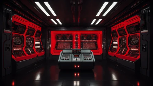 Futuristic Control Room - Red Lights and Mystery