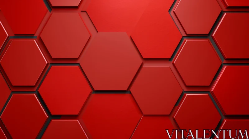 AI ART Red Hexagon Abstract Background | Futuristic 3D Rendering