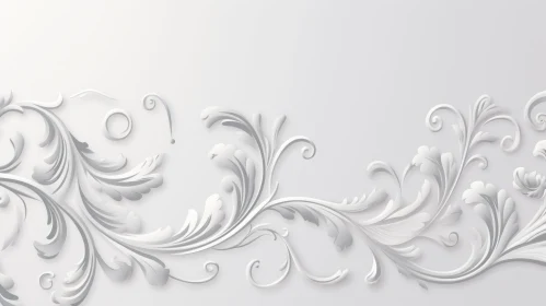 White Floral 3D Pattern - Intricate Design