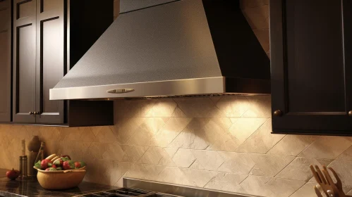 Contemporary Kitchen with Stainless Steel Range Hood
