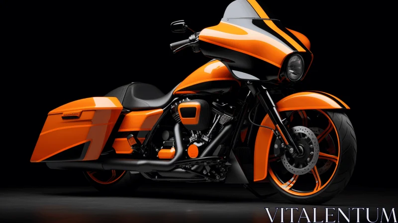 Elegant Motorcycle with Orange Paint and Bold Lines AI Image